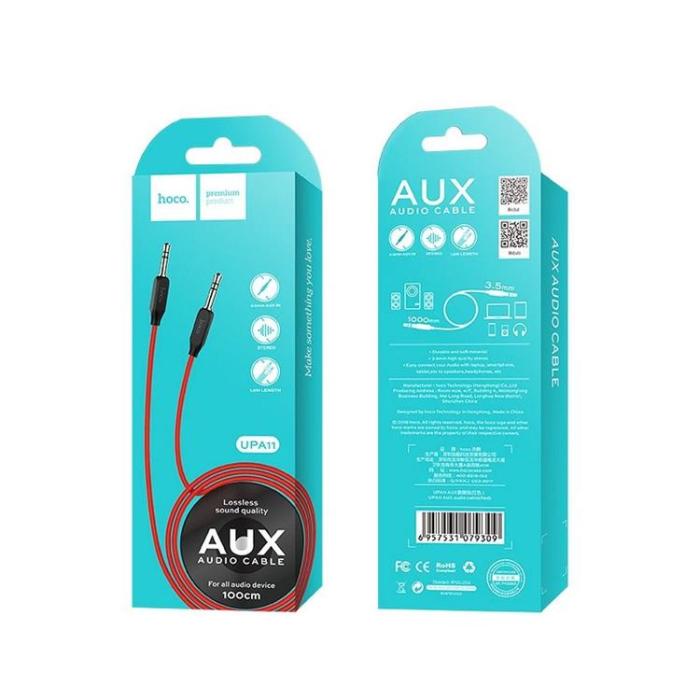 UTGATT1 - Hoco AUX Uttag 3.5 mm Ljud Kabel 1m - Svart