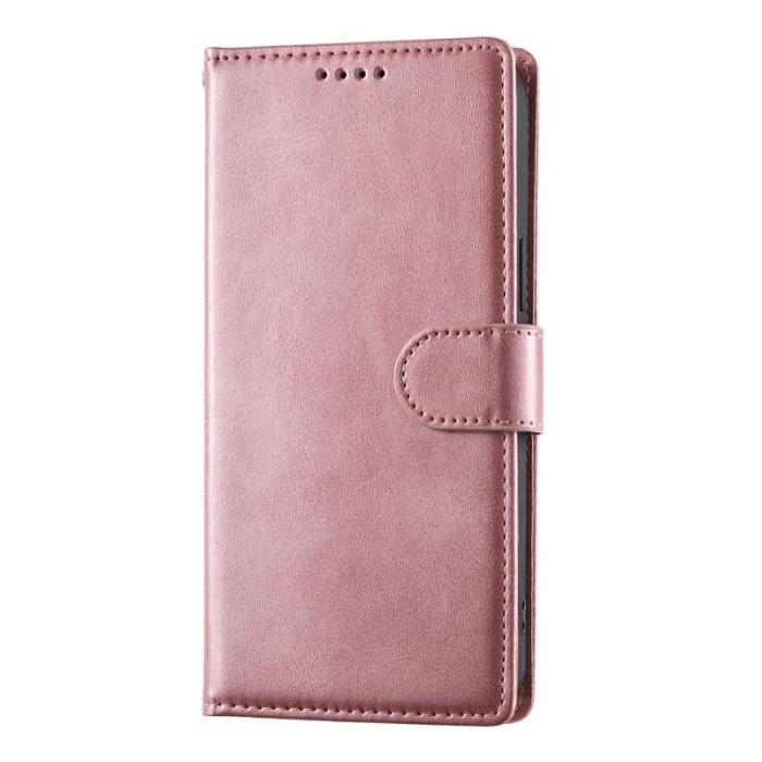 OEM - Samsung Galaxy S26 Fodral Ställ Äkta Läder Flip - Rosa