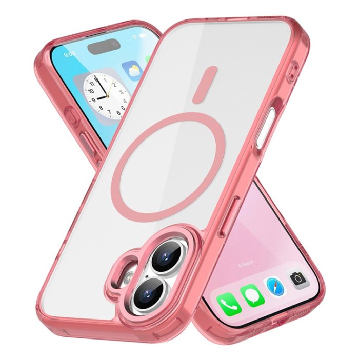 A-One Brand - iPhone 17 Mobilskal MagSafe TPU+PC Transparent - Rosa