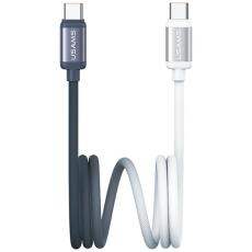 USAMS - USAMS USB-C till USB-C Kabel PD 60W 1.2m Bicolor SJ756 - Svart/Vit