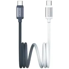 USAMS - USAMS USB-C till USB-C Kabel PD 60W 1.2m Bicolor SJ756 - Svart/Vit