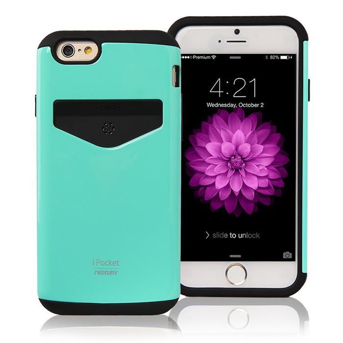 Mercury iPocket skal med kortplats till Apple iPhone 6(S) Plus - Turkos | 2353 | AlltMobil