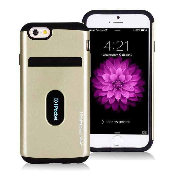 Mercury iPocket Premium skal med kortplats till Apple iPhone 6(S) Plus - Gold | 2353 | AlltMobil