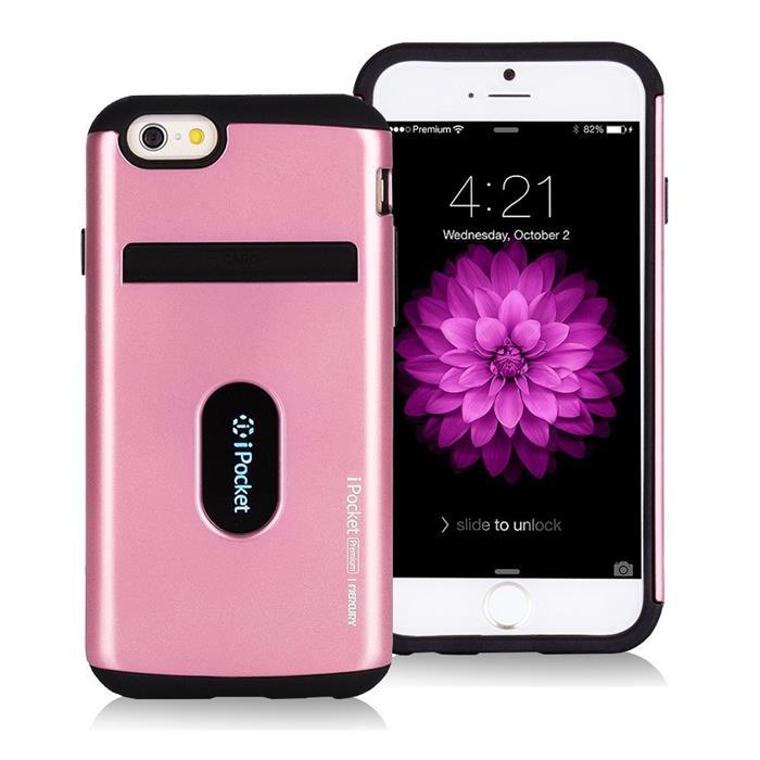 Mercury iPocket Premium skal med kortplats till Apple iPhone 6(S) Plus - Rosa | 2353 | AlltMobil