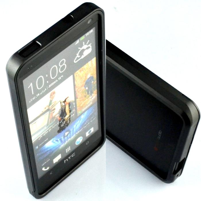 UTGATT4 - Aluminium Bumper Skal till HTC One (M7) (Svart)