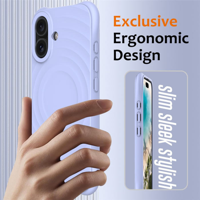 A-One Brand - iPhone 17 Mobilskal MagSafe Silikon Ripple Liquid - Lila