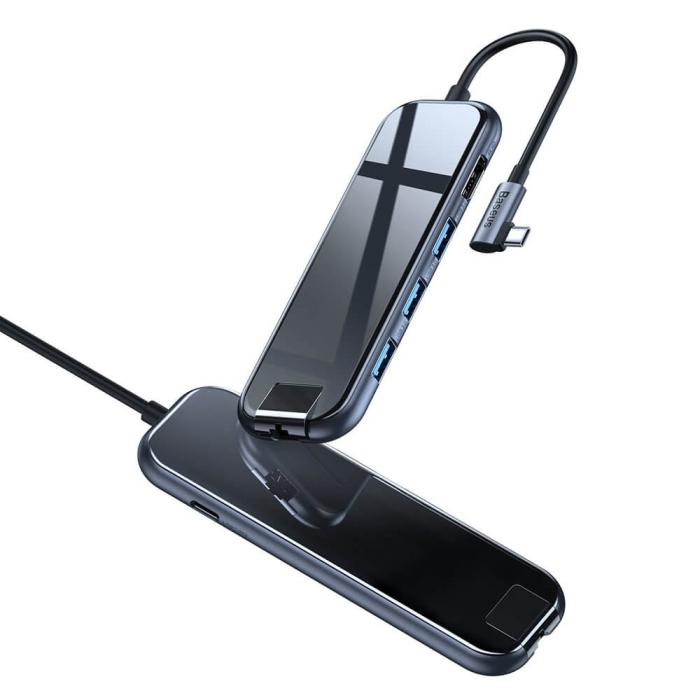 UTGATT4 - Baseus Six Ports HUB USB-C 3x USB 3.0 Grå