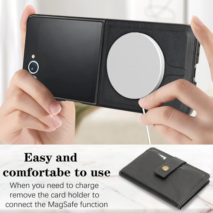 A-One Brand - Galaxy Z Flip 7 Mobilskal MagSafe Detachable Korthållare Kickstand