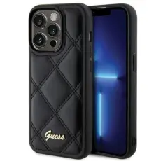 Guess - Guess iPhone 15 Pro Max Mobilskal Quilted Metal Logo - Svart