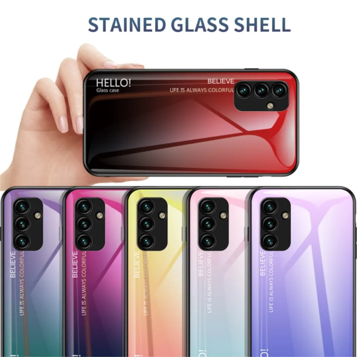 Taltech - Galaxy A14 Mobilskal Flexibelt - Gradient Röd Svart