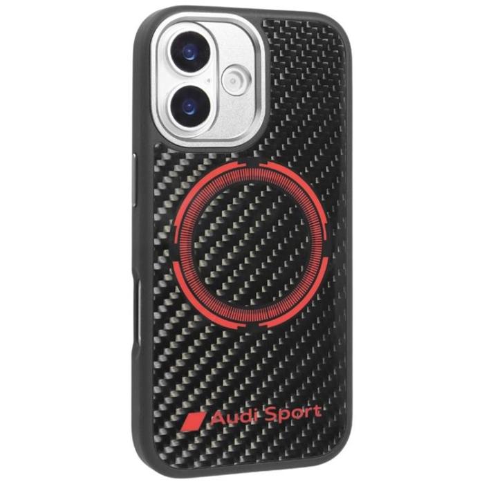 Audi - Audi iPhone 17 Mobilskal MagSafe Carbon Fiber Sport Red Circle