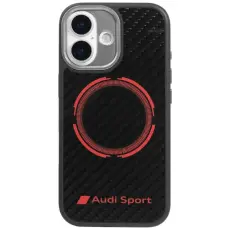 Audi - Audi Mobilskal till iPhone 17 MagSafe Carbon Fiber Sport Red Circle