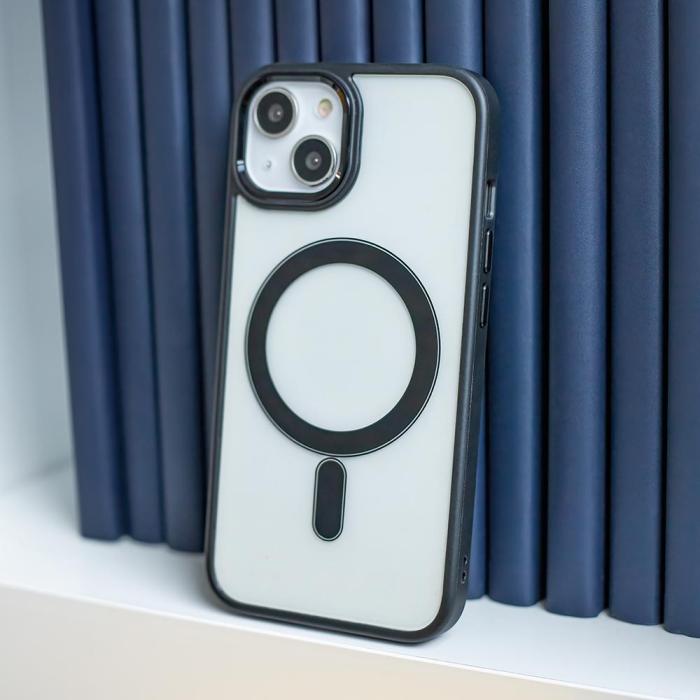 OEM - Satin Clear Magsafe Skal iPhone 13 Pro svart – Elegant Skydd