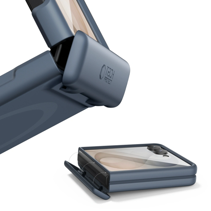 Spigen - Tech-Protect Mobilskal För Galaxy Z Flip 8 Magsafe Kevlar Aura - Marinblå