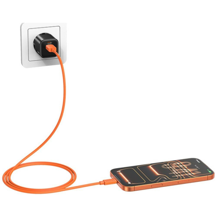 USAMS - USAMS USB-A till USB-C Kabel 3A 1m Silikon U98 - Vit