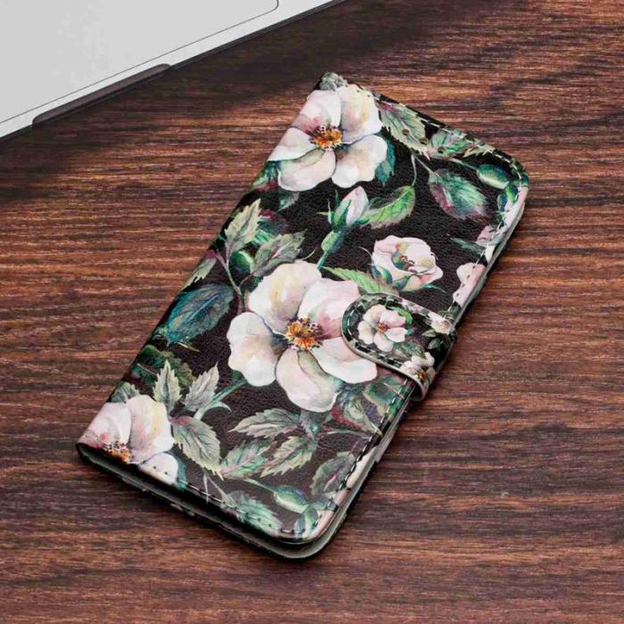 OEM - Samsung Galaxy A37 Plånboksfodral Konstläder Tryckt Mönster - Magnolia