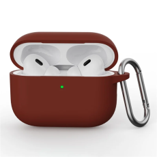 A-One Brand - Airpods Pro 3 Skal Silikon med Karbinhake - Mörkröd