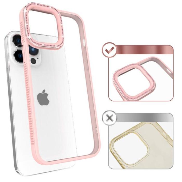 Kingxbar - Kingxbar iPhone 13 Pro Max Skal Sparkles med Crystals - Rosa