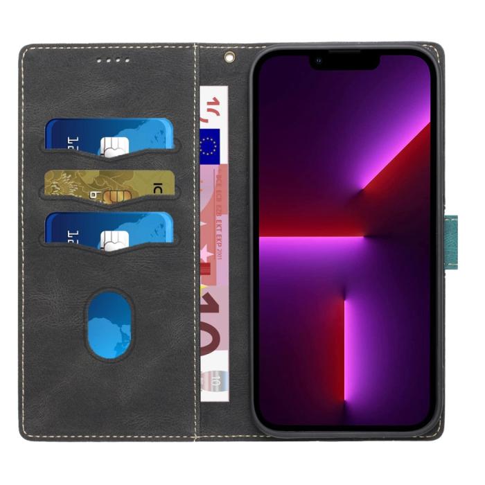 OEM - Splicing Design iPhone 13 Pro Plånboksfodral - Svart