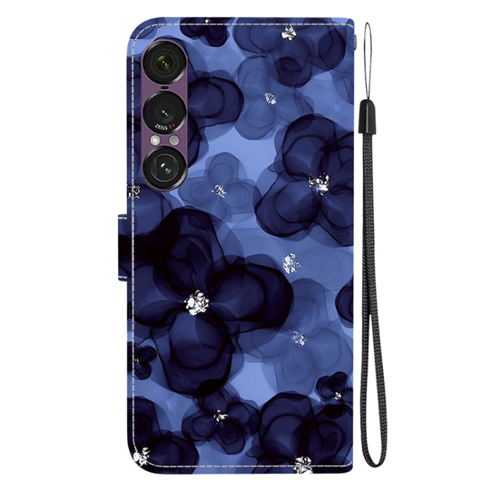 A-One Brand - Sony Xperia 1 VII Plånboksfodral Pattern Printing - Bläckblå
