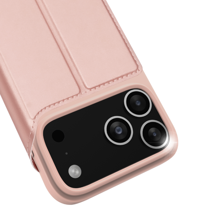 Dux Ducis - Dux Ducis iPhone 17 Pro Plånboksfodral Skin Pro Läder - Rosa