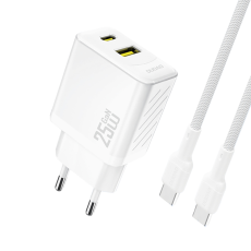 Dudao - Dudao Snabbladdare USB-C USB-A PD 25W GaN med USB-C Kabel A26TCEU - Vit