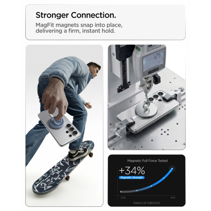 Spigen - Spigen Mobilskal För Galaxy S26 Ultra MagSafe Ultra Hybrid - Clear/Vit