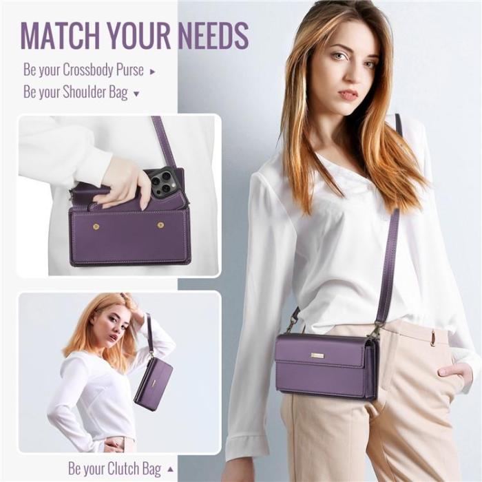 Caseme - CASEME Me20 Crossbody Väska 4.0-7.6'' Läder - Lila
