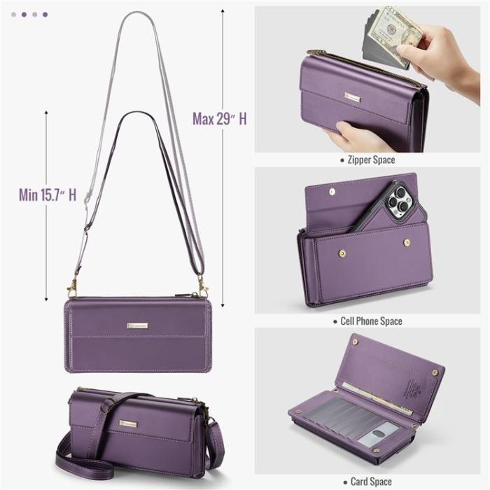 Caseme - CASEME Me20 Crossbody Väska 4.0-7.6'' Läder - Lila