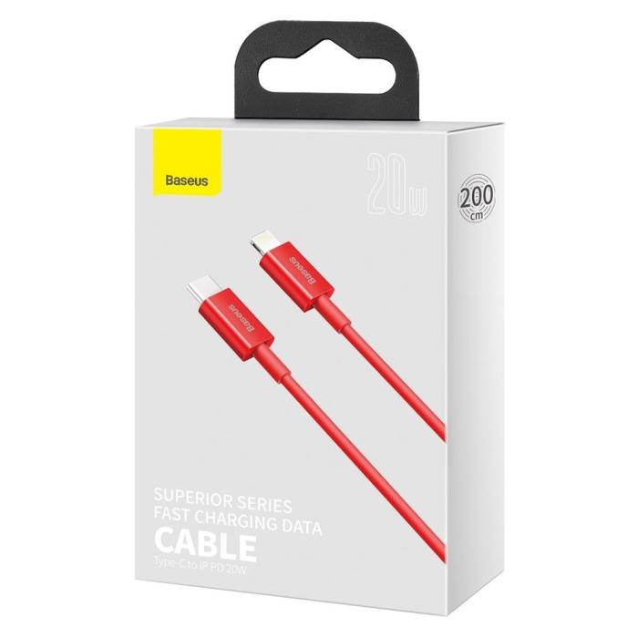 UTGATT5 - Baseus Superior Lightning USB-C Kabel 2m - Röd