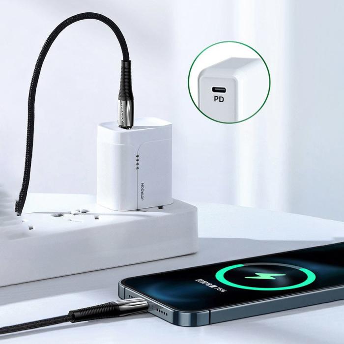 UTGATT1 - Joyroom Lightning Kabel USB-C 20W 2.4A 1.2m - Svart