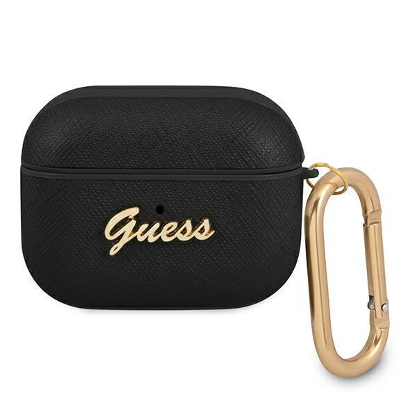 Guess Saffiano Script Metal Collection Skal AirPods Pro - Svart | 2353 | AlltMobil