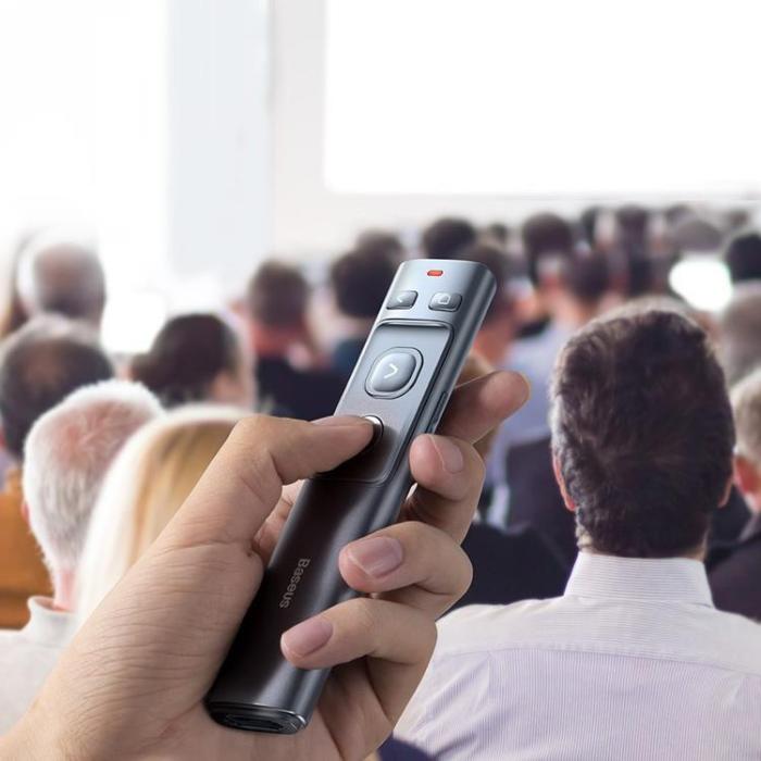 BASEUS - Baseus Orange Dot Wireless Presenter (Röd Laser) - Grå