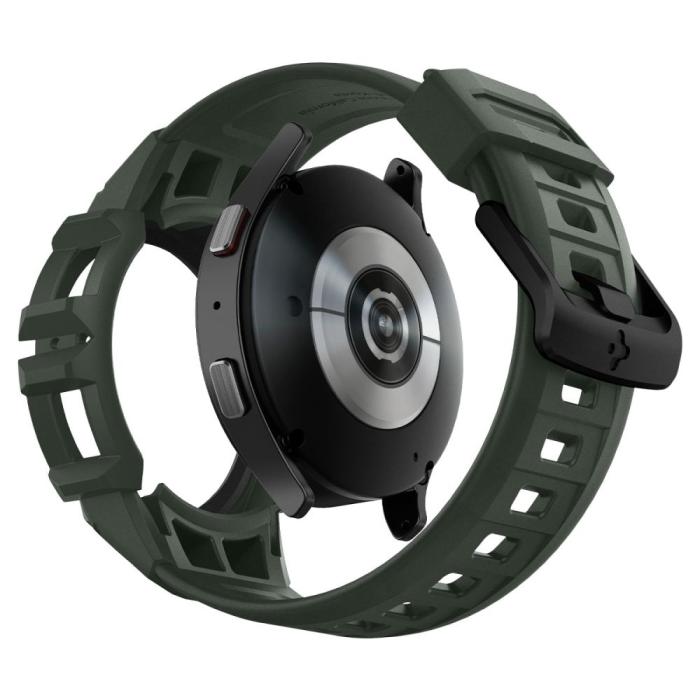 UTGATT1 - Spigen Galaxy Watch 4/5 44mm Armband Rugged Armor Pro - Militärgrön
