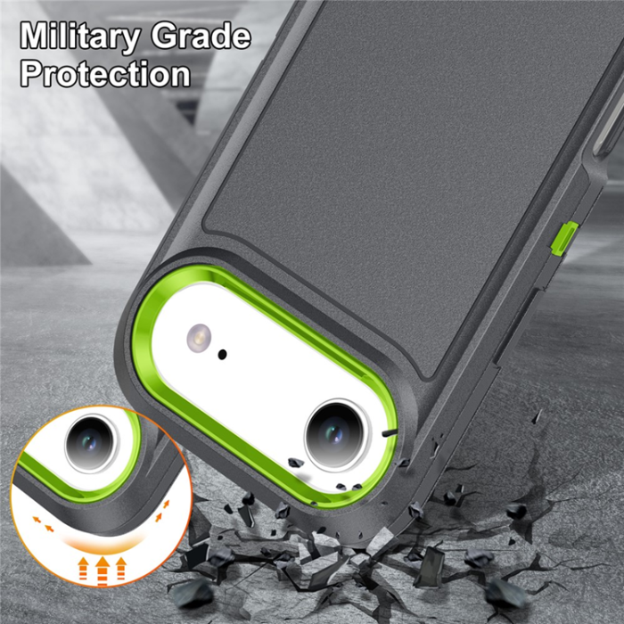 A-One Brand - iPhone 17 Air Mobilskal Kickstand Silikon - Grå/Grön