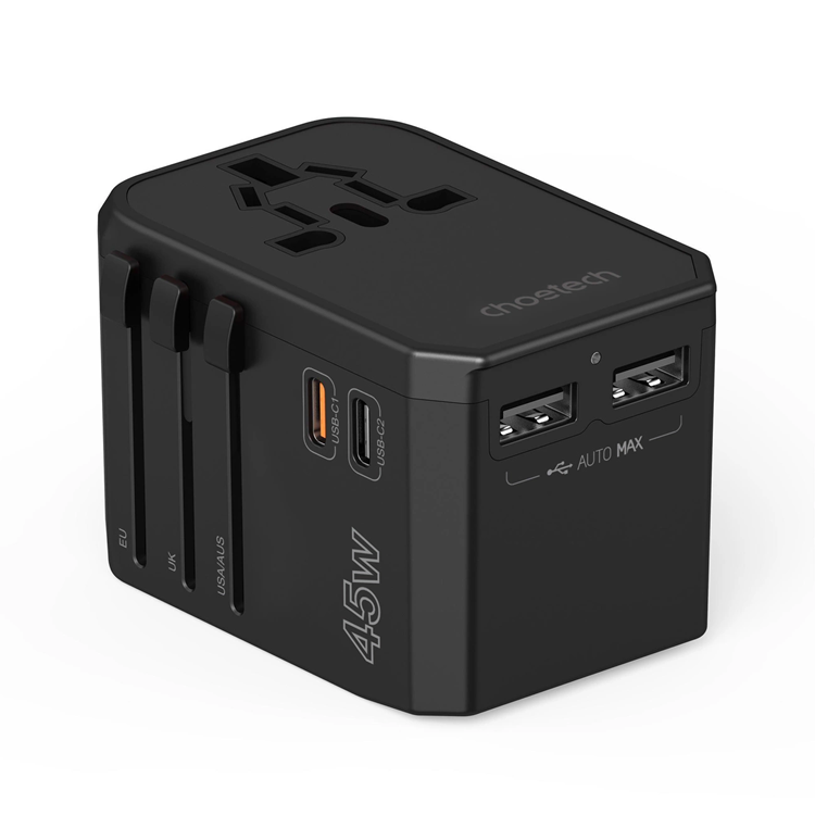 Choetech GaN Reseladdare 45W USB-C USB-A - Svart | 505295 | AlltMobil