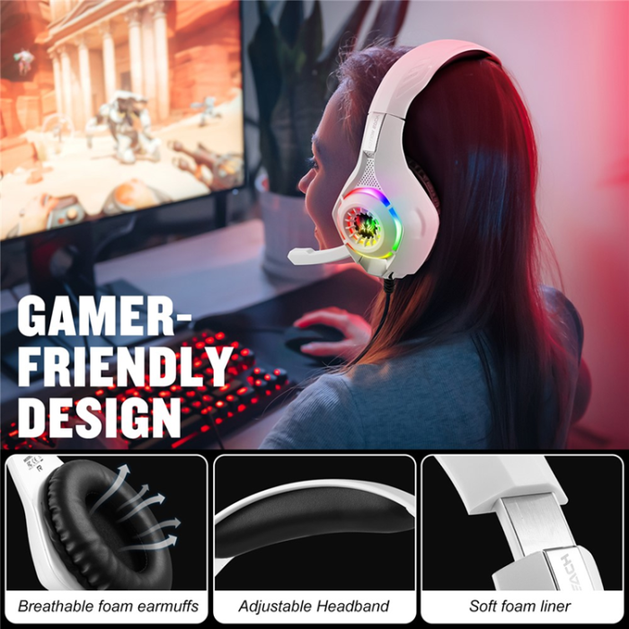 KOTION EACH - KOTION EACH Over-Ear Gaming Trådbundna Hörlurar RGB-ljus GS410