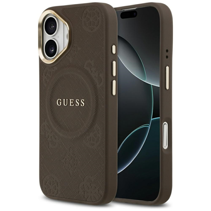 Guess - Guess iPhone 17 Mobilskal Magsafe Peony Hot Stamp - Brun