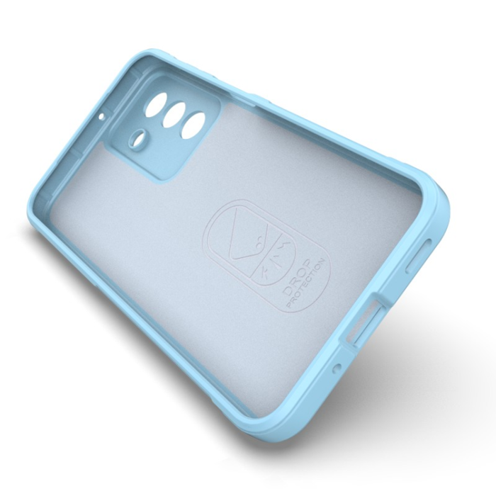WANLONFENG - WANLONFENG Galaxy A17 Mobilskal med Härdat Glas HD - Babyblå