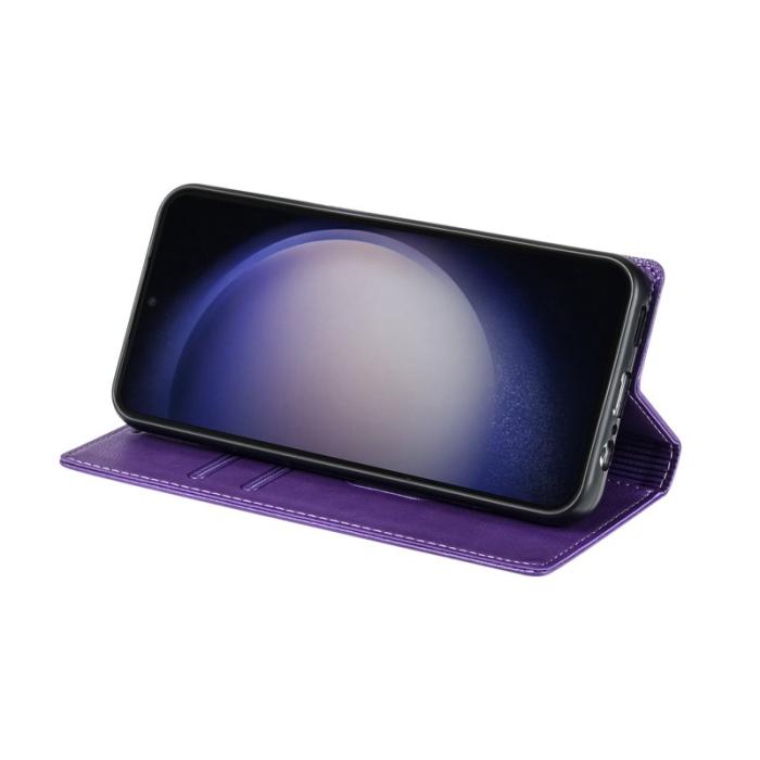 Amorus - Samsung Galaxy S26 Plånboksfodral Magnetisk Stängning Konstläder - Lila