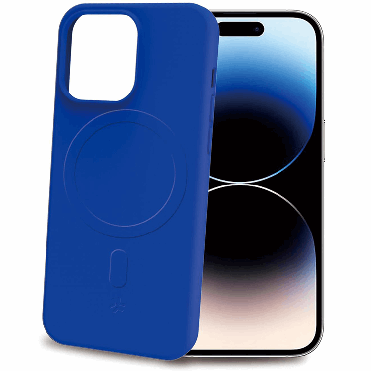 Celly iPhone 15 Pro Mobilskal MagSafe Cromo Soft Rubber - Blå | 2353 | AlltMobil