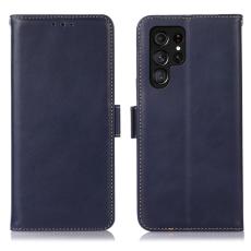 OEM - Samsung Galaxy S26 Ultra Pl&aring;nboksfodral RFID Skydd &Auml;kta L&auml;der - Bl&aring;