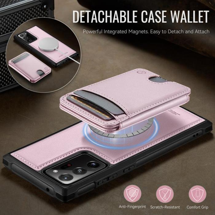 OEM - JEEHOOD Samsung Galaxy Note20 Ultra Fodral KonstLäder - Rosa