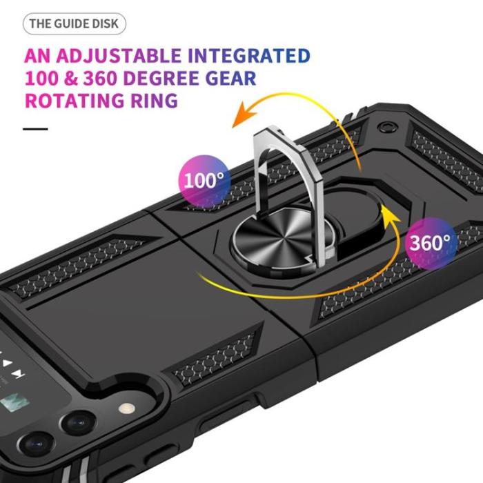 A-One Brand - Galaxy Z Flip 4 Skal Ringhållare Kickstand - Svart