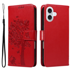 A-One Brand - iPhone 17 Plånboksfodral Tree Pattern - Röd