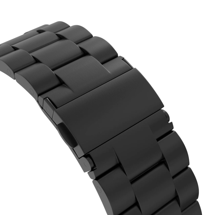 A-One Brand - Apple Watch 2/3/4/5/6/7/SE (42/44/45mm) Armband Metall - Svart