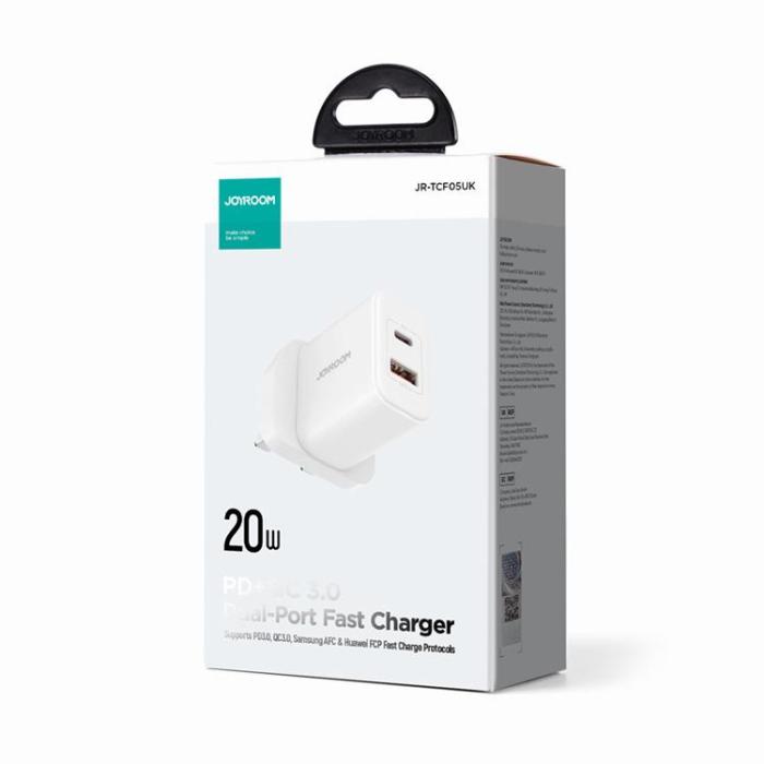 Joyroom - Joyroom UK Väggladdare USB-A/USB-C 20W - Vit