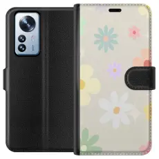 Gustaf - Pl&aring;nboksfodral till Xiaomi 12 Pro med fejdande blommor