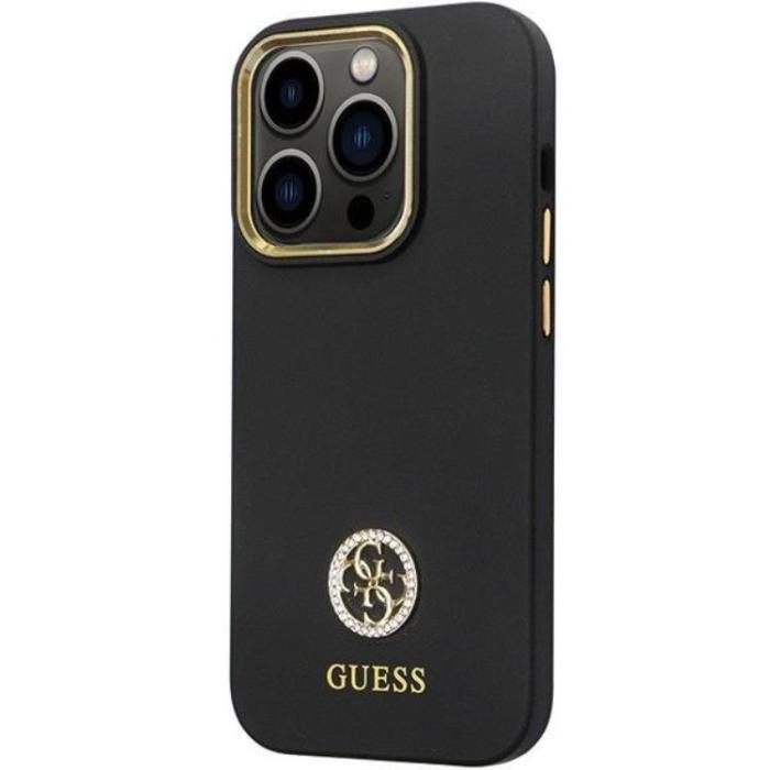 Guess - Guess iPhone 13 Pro/13 Mobilskal Silikon Logo Strass - Svart