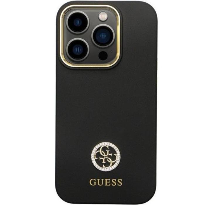 Guess - Guess iPhone 13 Pro/13 Mobilskal Silikon Logo Strass - Svart
